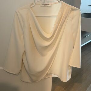 Amanda Uprichard Off-White Draped Top